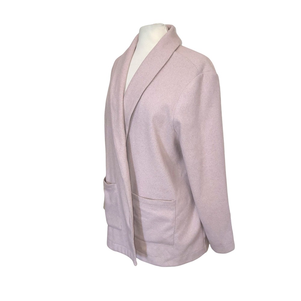 BB Dakota Dusty Rose Pink Herringbone Shawl Collar Open Front Cardigan Jacket XL - Picture 3 of 11